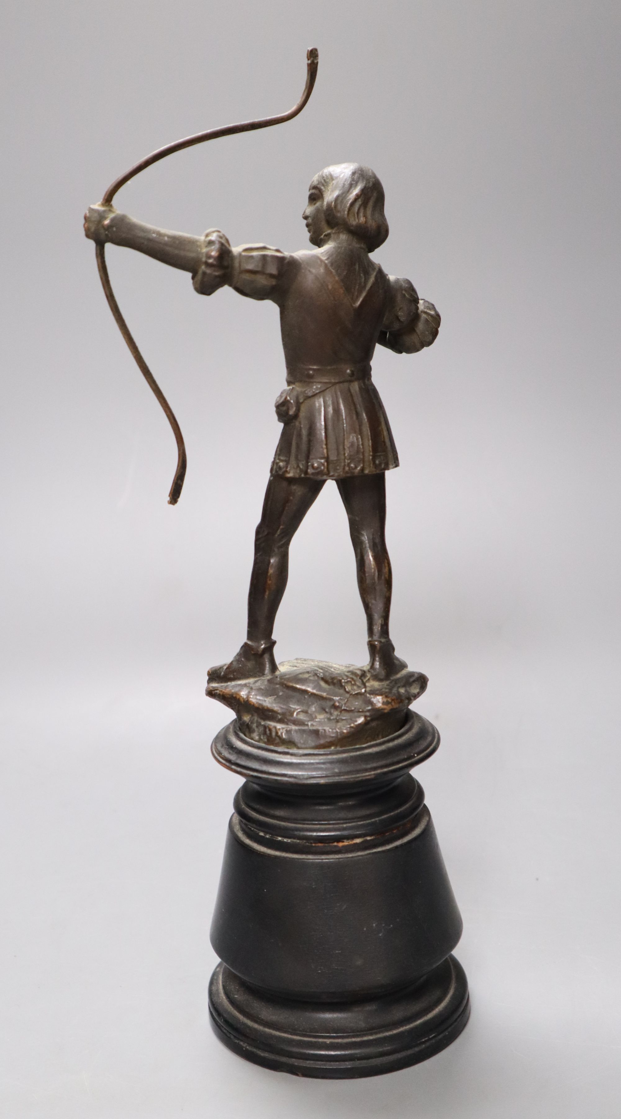 A bronze figure of a boy archer, height 32cm